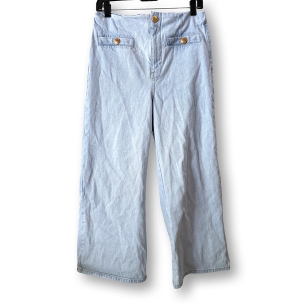 ZARA Cropped Z1975 Wide Leg
Button Detail‎  Jeans Size 6
